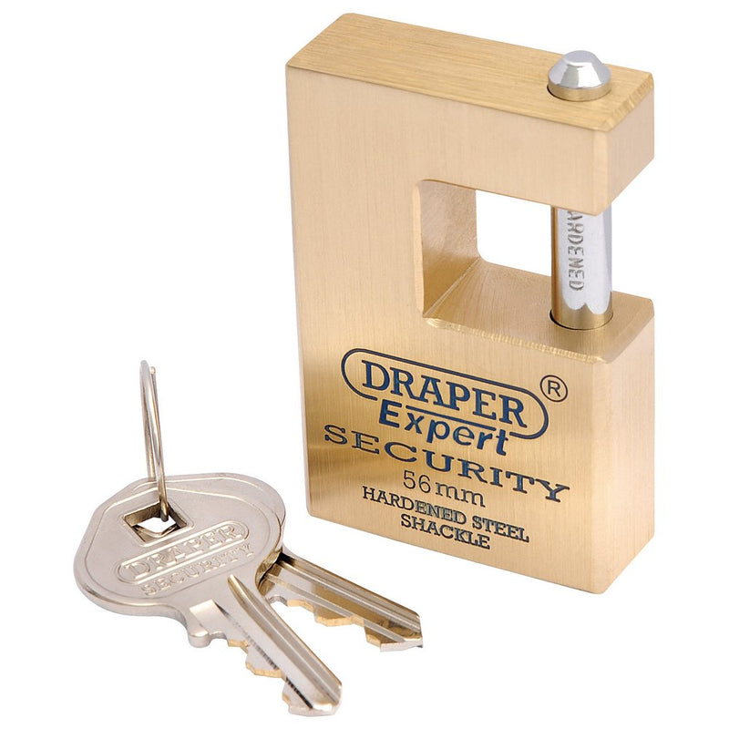 Expert Close Shackle Solid Brass Padlock with Hardened Steel Shackle 2 Keys 56mm