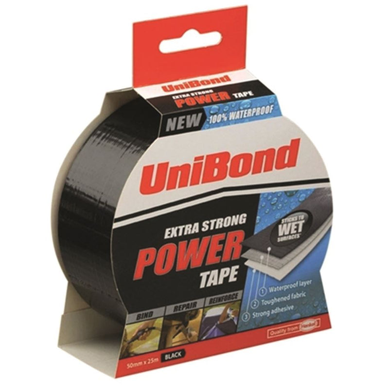 Unibond 1668019 Power Tape Black 50mm x 25m