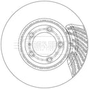 Borg & Beck Brake Disc  - BBD6227S fits Panamera (971) 18 (1LN,1ZT) 05/16-