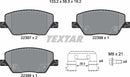 Textar Brake Pad Set - 2239701