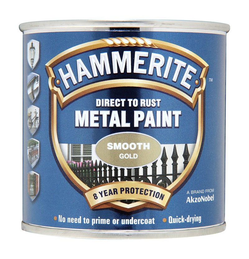 Hammerite Smooth Gold Paint - 250ml