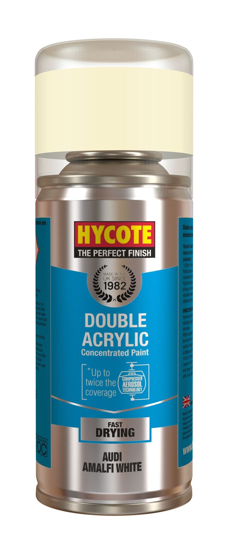 Hycote Double Acrylic Audi Amalfi White Spray Paint - 150ml