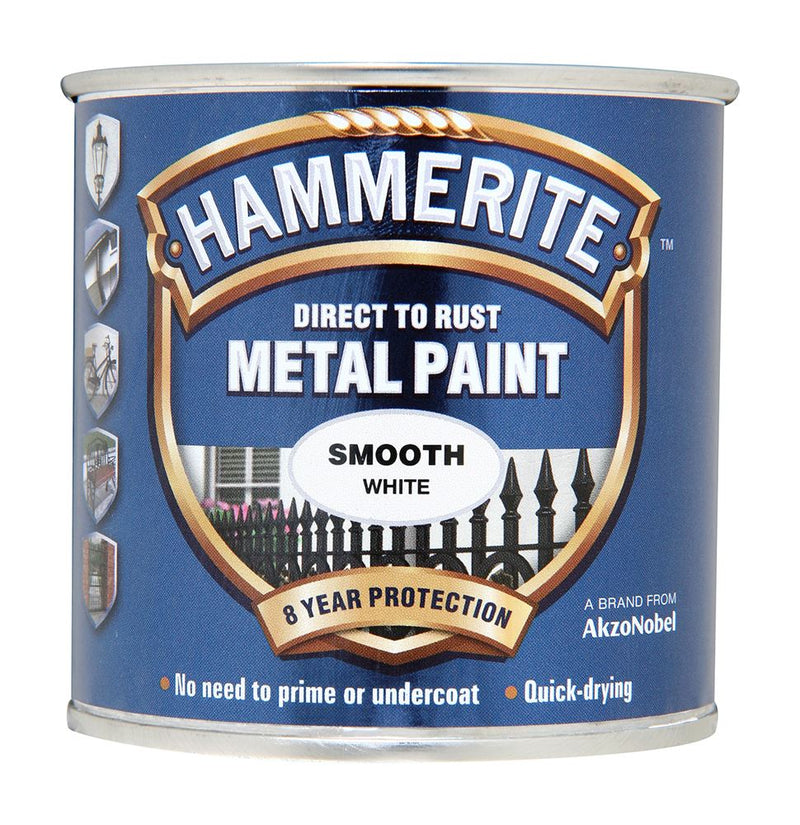 Hammerite Smooth White Paint - 250ml