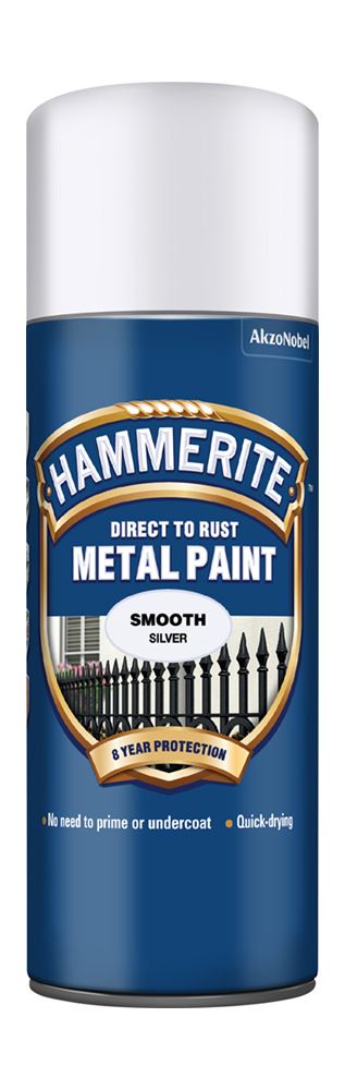 Hammerite Smooth Silver Paint - 400ml