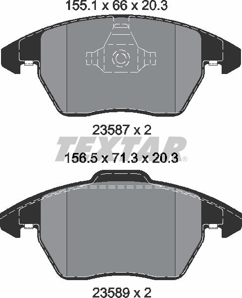 Audi VW, Brake Pad Set - Textar 2358704