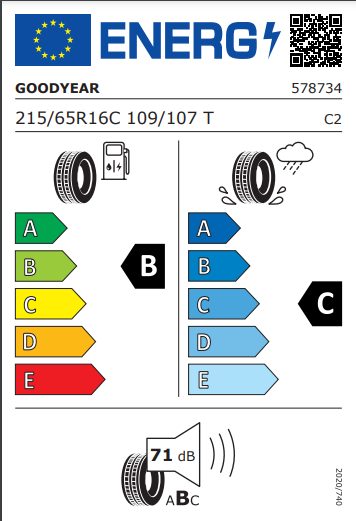 Goodyear 215 65 16 109T EfficientGrip Cargo tyre