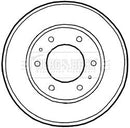 Borg & Beck Brake Drum (Single) -BBR7226