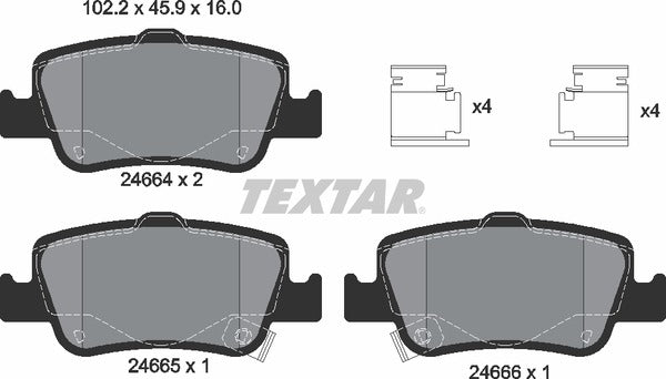 Toyota, Brake Pad Set - Textar 2466401