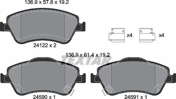 Toyota, Brake Pad Set - Textar 24122012393401