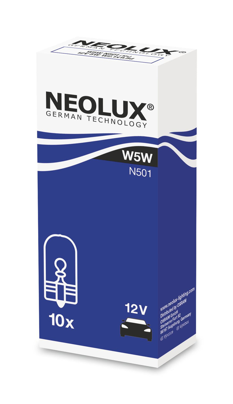 Neolux N501 12v 5w W2.1x9.5d (501) Trade pack of 10