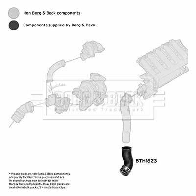 Borg & Beck Turbo Hose  - BTH1623 fits BMW E90,E90N,E91,E91N,E92,E92N