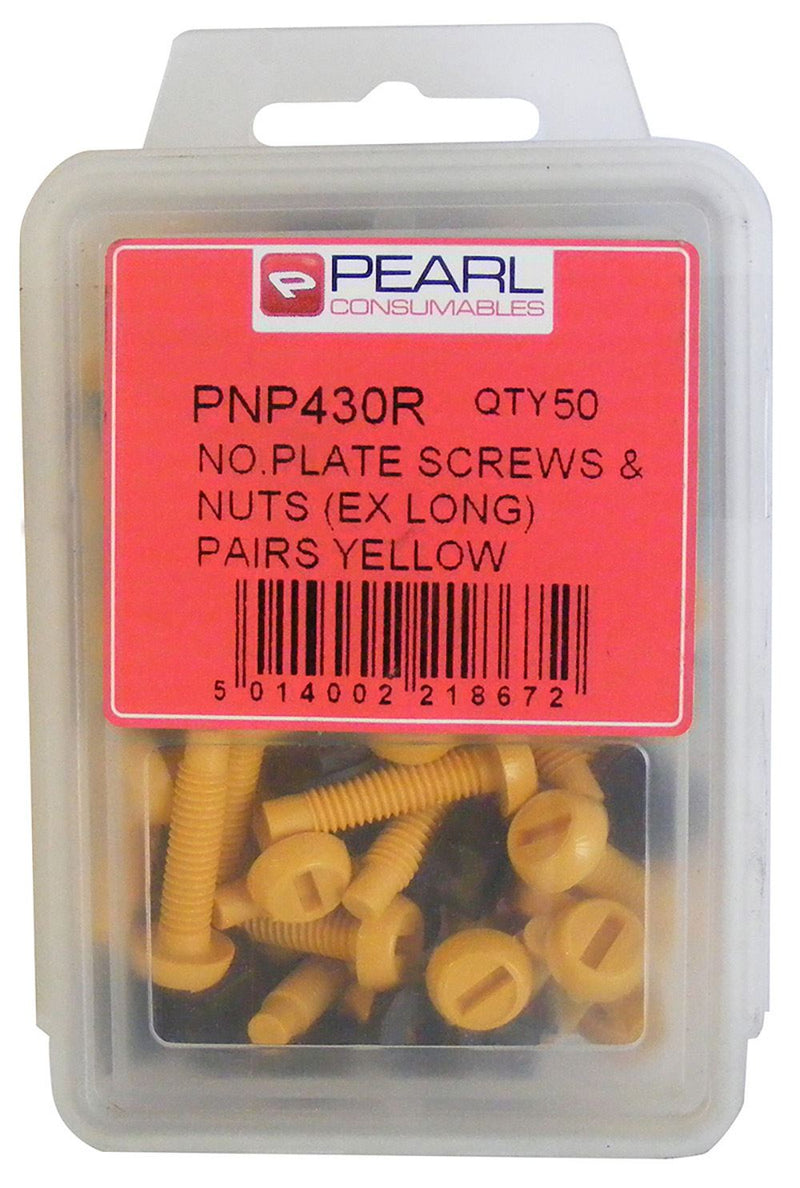 Pearl PNP430R No Plate Screw & Nut Long Yellow