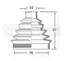 First Line Cv Joint Boot Kit  - FCB2285 fits Fiat - Outer