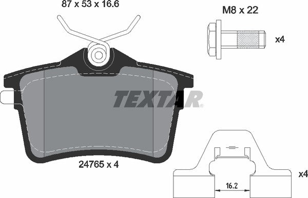Citroën Peugeot, Brake Pad Set - Textar 2476501