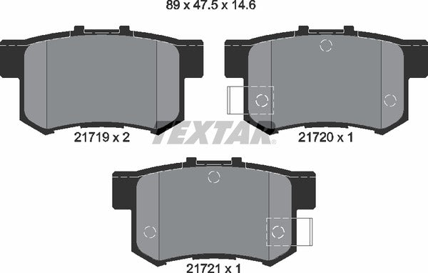 ACura Honda Mg Rover Suzuki, Brake Pad Set - Textar 21719012344704