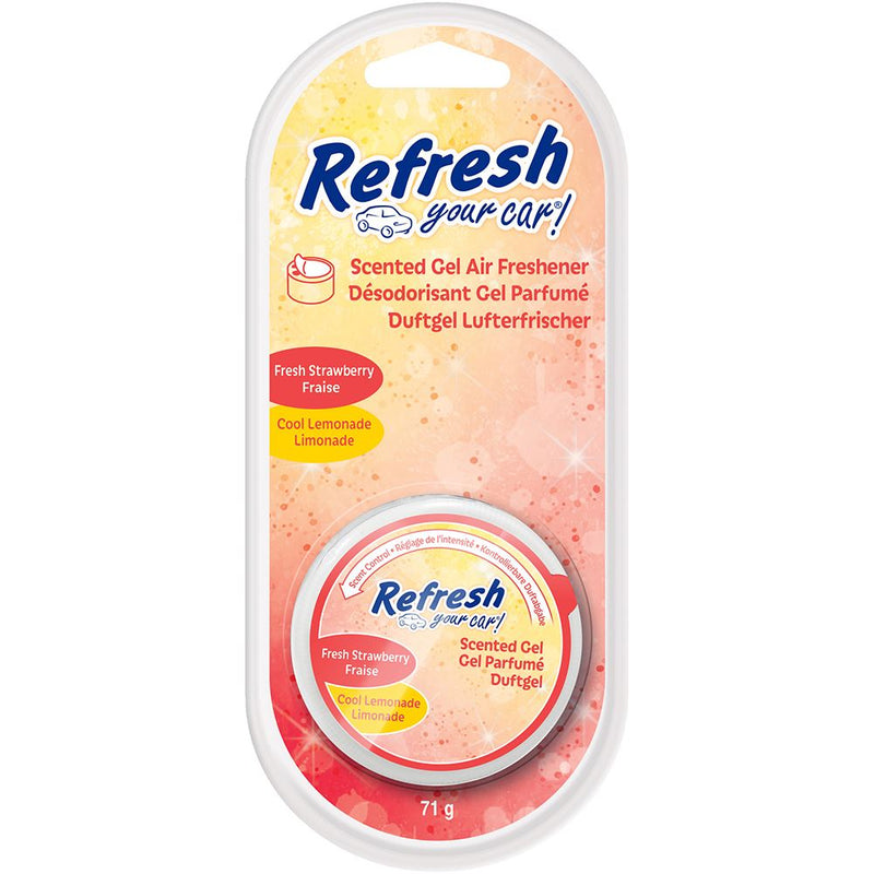 Refresh Your Car 301411000 Air freshener Gel Can 2.5oz Strawberry/Cool Lemonade