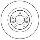 Borg & Beck Brake Disc Pair  - BBD5235 fits Peugeot 508 11/10-