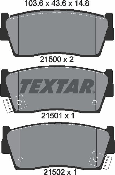Textar Brake Pad Set - 2150001