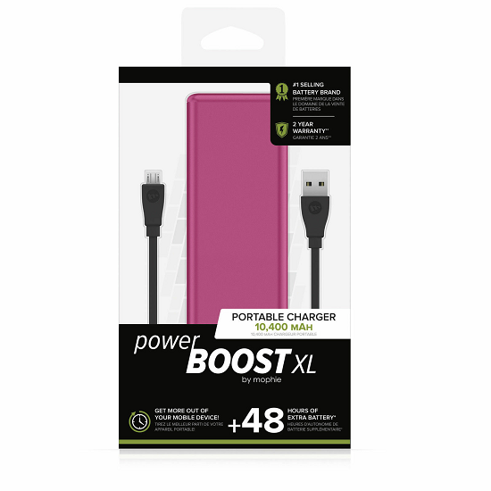Brand New Mophie Power Boost Smartphone Portable Mini Battery Pink 12+ Hours