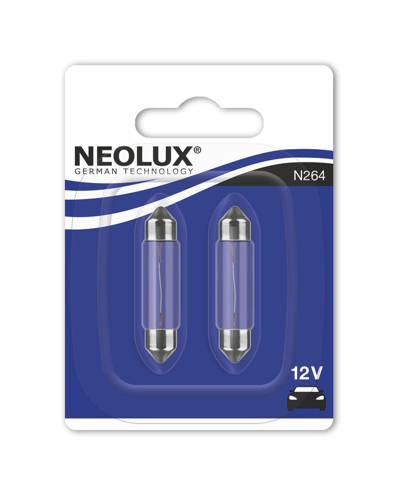 Neolux N264-02B 12v 10w SV8.5-8 41mm (264) Twin blister