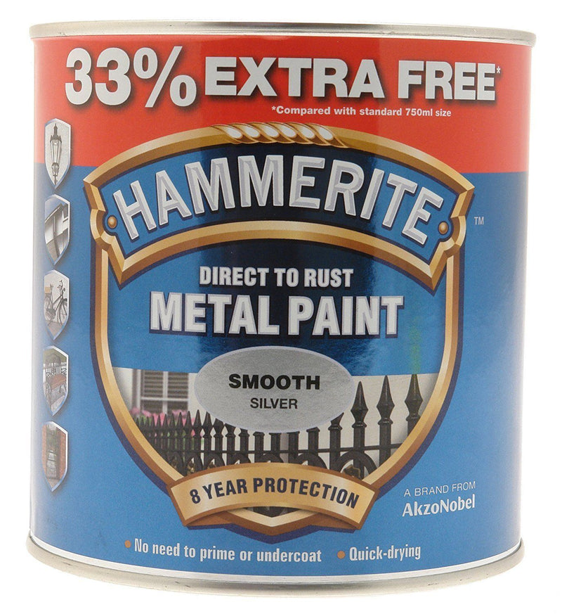 Hammerite 239 Metal Paint Smooth Silver - 750ml