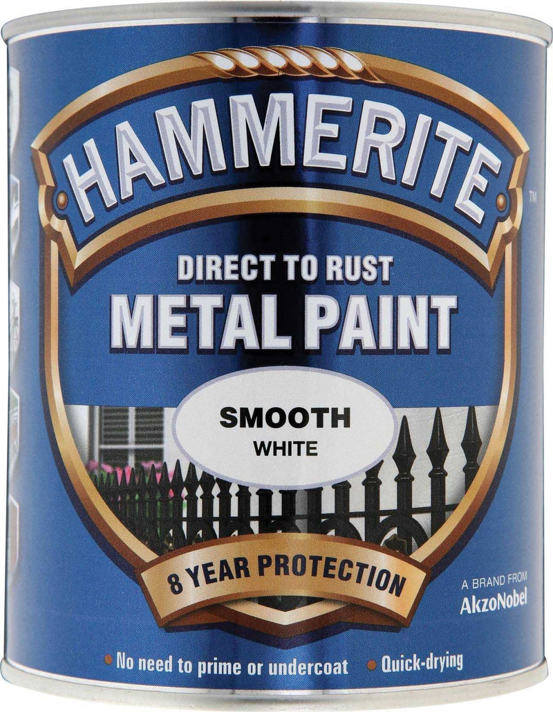 Hammerite Smooth White Paint - 750ml
