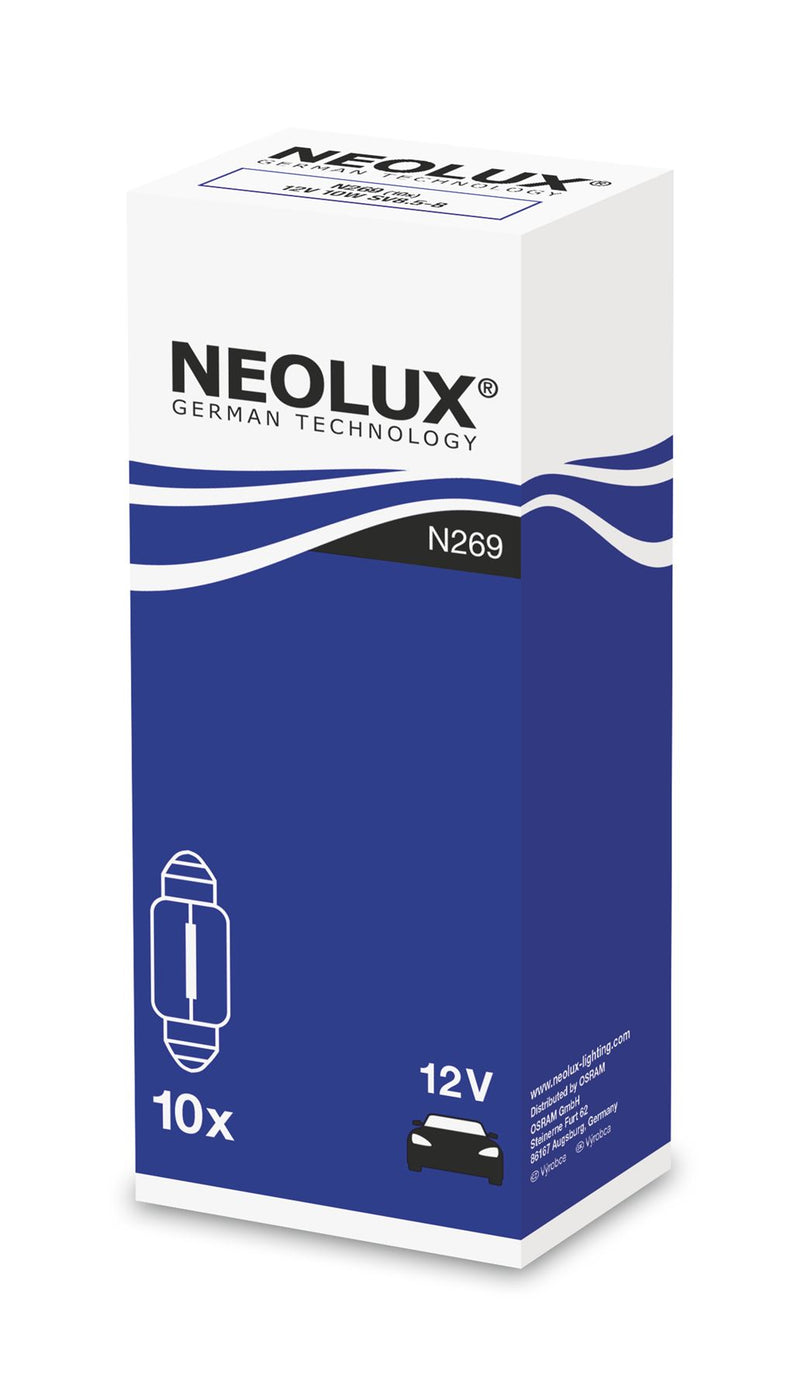 Neolux N269 12v 10w SV8.5-8 31mm (269) Trade pack of 10