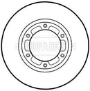 Borg & Beck Brake Disc Single  - BBD6019S fits M'bishi Canter 3.0DT FE85S 09-