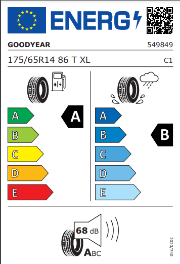 Goodyear 175 65 14 86T EfficientGrip Performance tyre