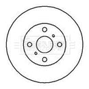 Borg & Beck Brake Disc Pair  - BBD5104 fits Toyota.corolla,prius. 92-