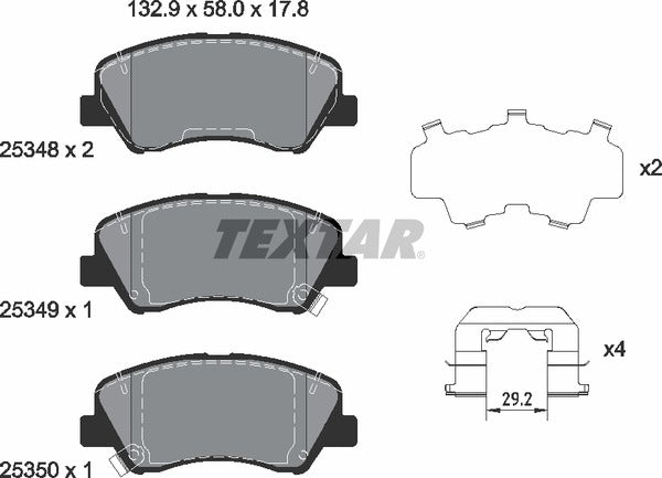 Hyundai Kia, Brake Pad Set - Textar 2534801