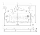 Borg & Beck Brake Pad Set Rear - BBP2666 fits Boxster (987.981) 11/04-12/16