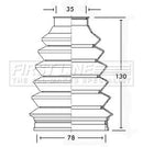 First Line Cv Joint Boot Kit  - FCB2340 fits Renault - Outer