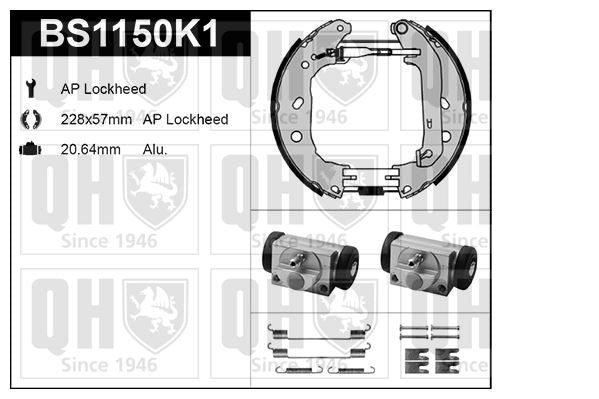 Quinton Hazell Lockheed Brake Shoe Kit - BS1150K1 | Arnold Clark Autoparts