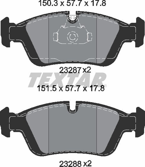 Alpina Bentley BMW Wiesmann, Brake Pad Set - Textar 2328702