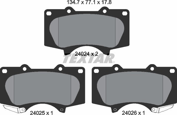 Mitsubishi Toyota, Brake Pad Set - Textar 24024012484801