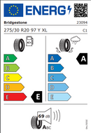Bridgestone 275 30 20 97Y Potenza Sport tyre