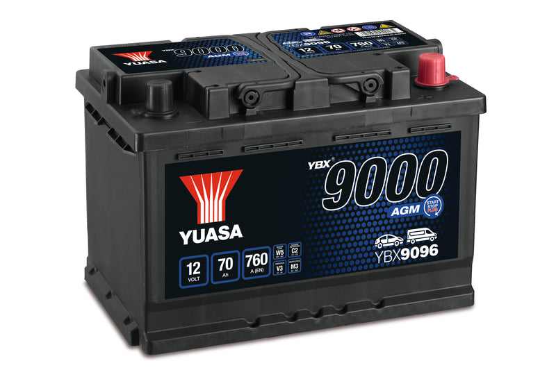 Yuasa YBX9096AGM Start Stop Plus Battery - 3 Year Warranty (5383606501529)
