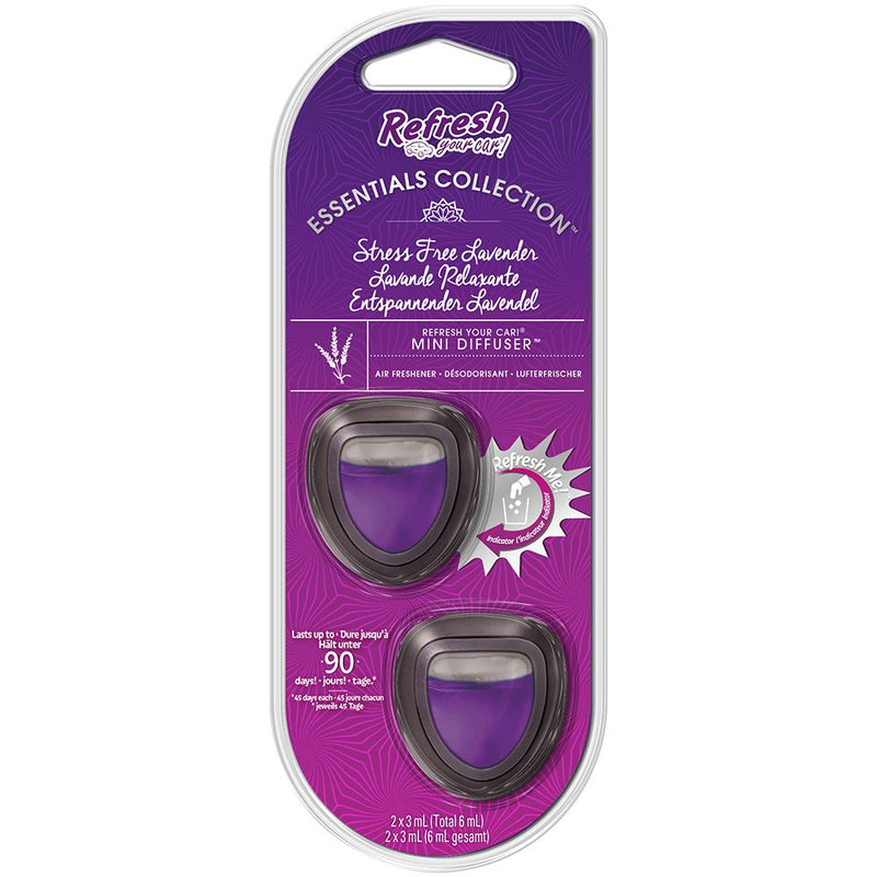 Refresh Your Car 301542300 Air freshener Mini Diffuser Twin Pack Stress Free Lavender