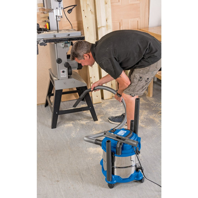 Wet and Dry Vacuum Cleaner with Stainless Steel Tank, 15L, 1250W