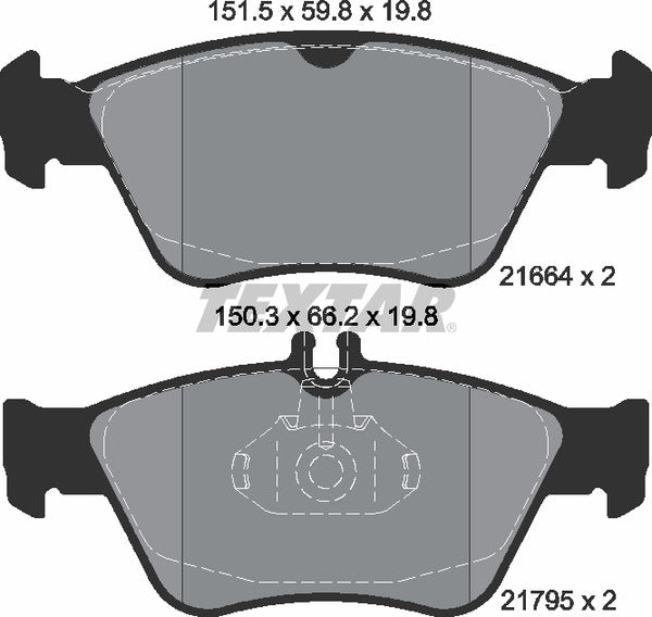 Textar Brake Pad Set - 2166404