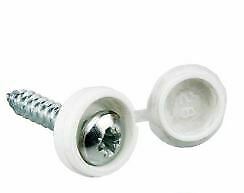Brand New White Hinged Number Plate Screws Pack of 100 (6141057433753)