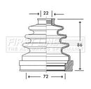 First Line Cv Joint Boot Kit  - FCB2782 fits Rover 75 - Inner