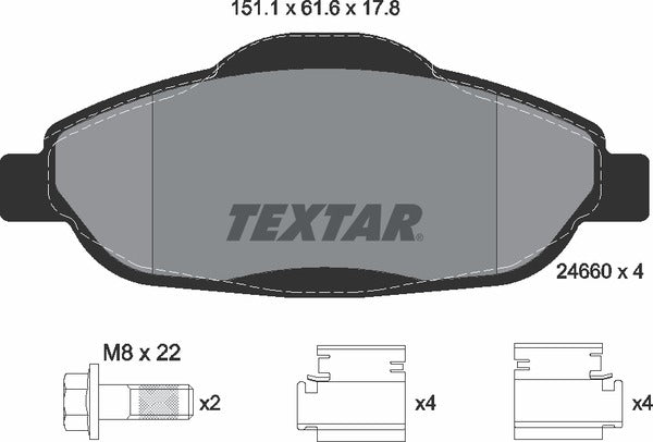 Peugeot, Brake Pad Set - Textar 24660012423101