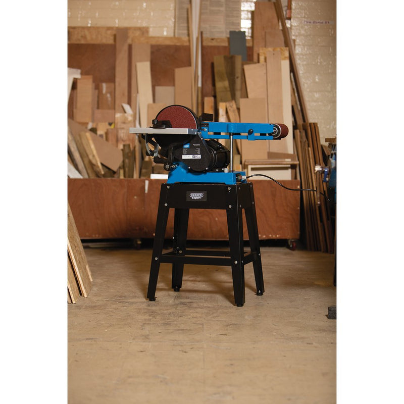 230V Belt and Disc Sander with Tool Stand, 150mm, 750W