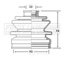 First Line Cv Joint Boot Kit  - FCB2242 fits Honda - Outer