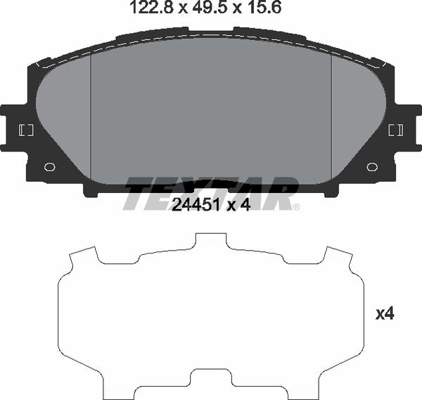 Lexus Toyota, Brake Pad Set - Textar 2445101