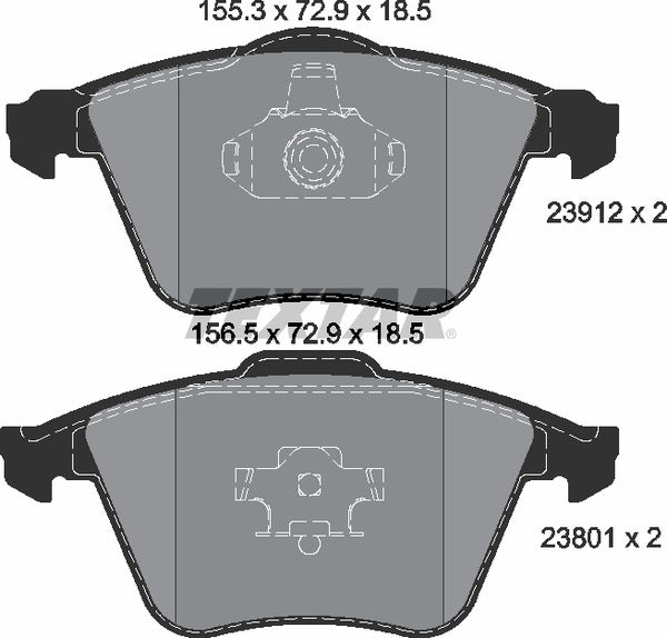 Ford Mazda Saab Volvo, Brake Pad Set - Textar 2391201