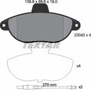 Citroën Fiat Peugeot, Brake Pad Set - Textar 2304201