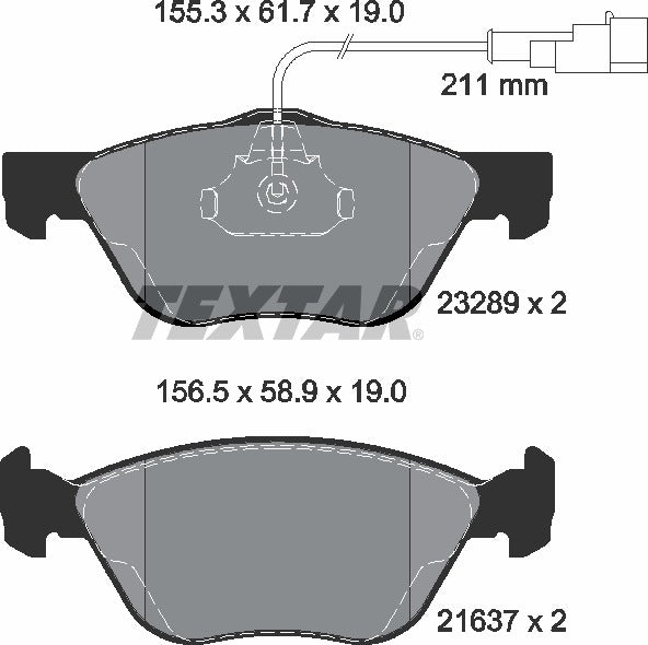 Alfa Romeo Fiat Lancia, Brake Pad Set - Textar 2328902